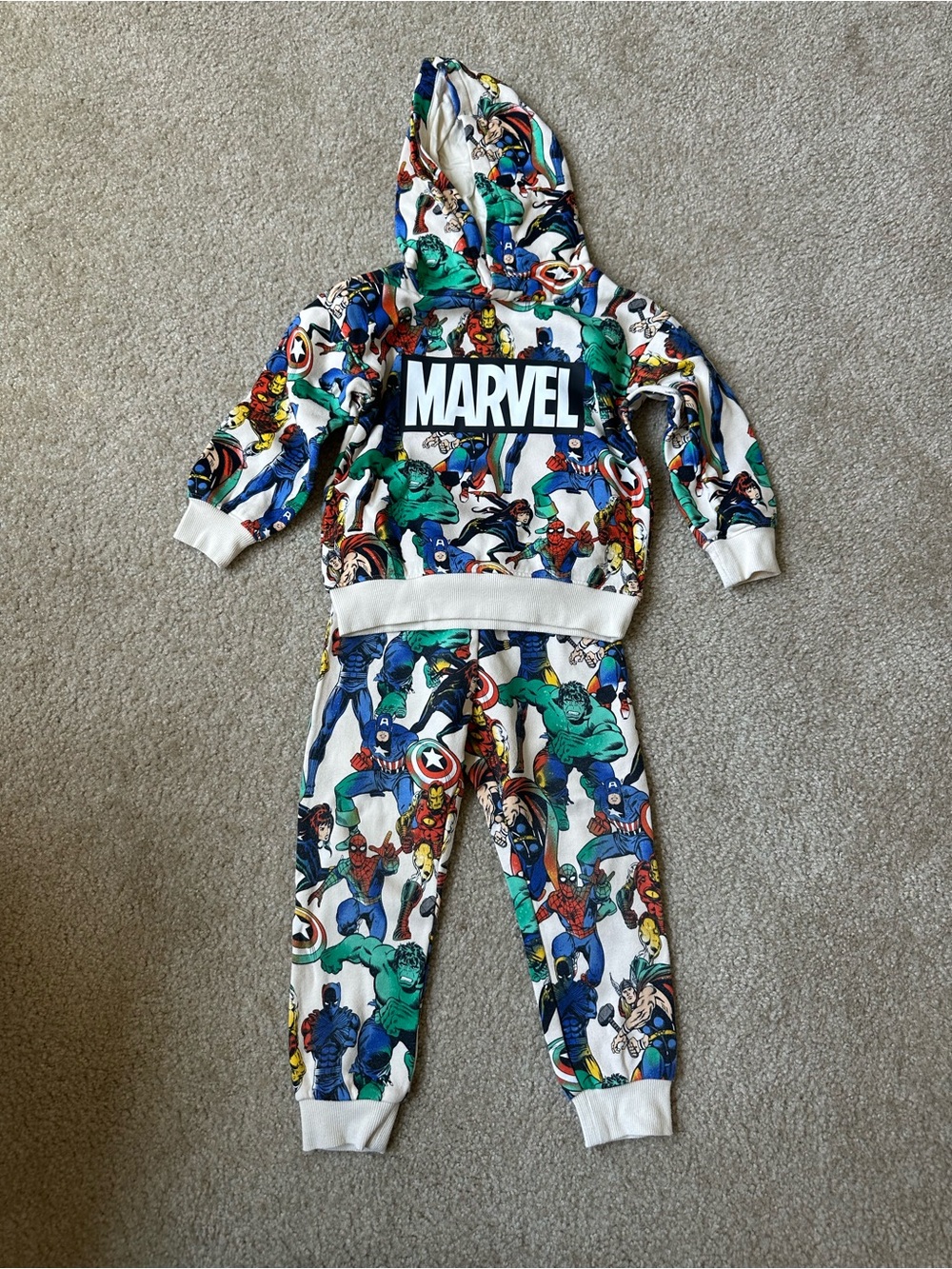 Marvel Avengers Toddler Hoodie Jogger Set 3T Superhero Sweatshirt Outfit